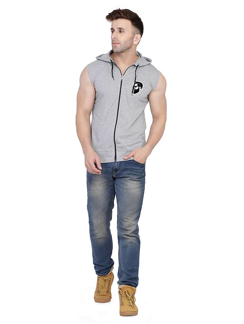 men solid hood neck t-shirt - 21383631 - Standard Image - 3
