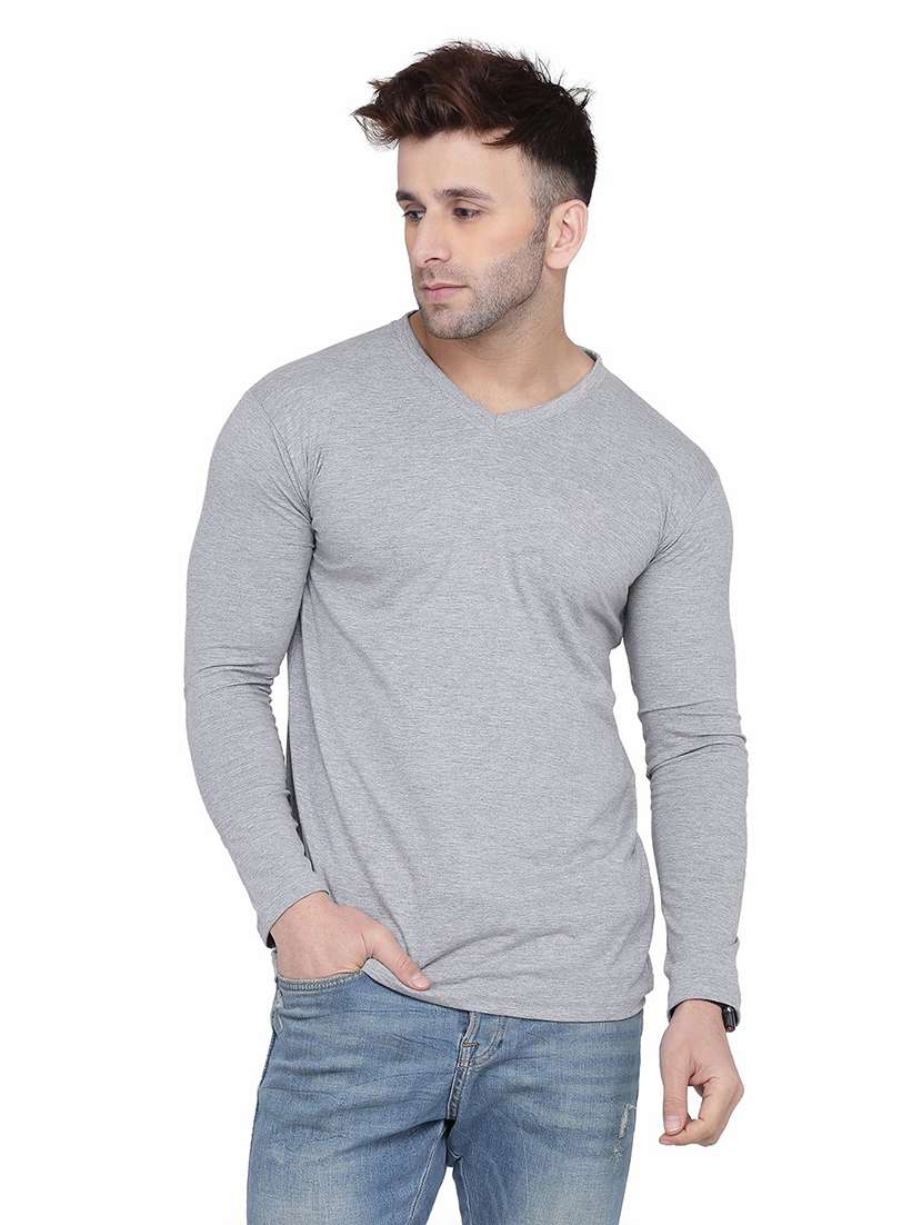 men long sleeved solid t-shirt