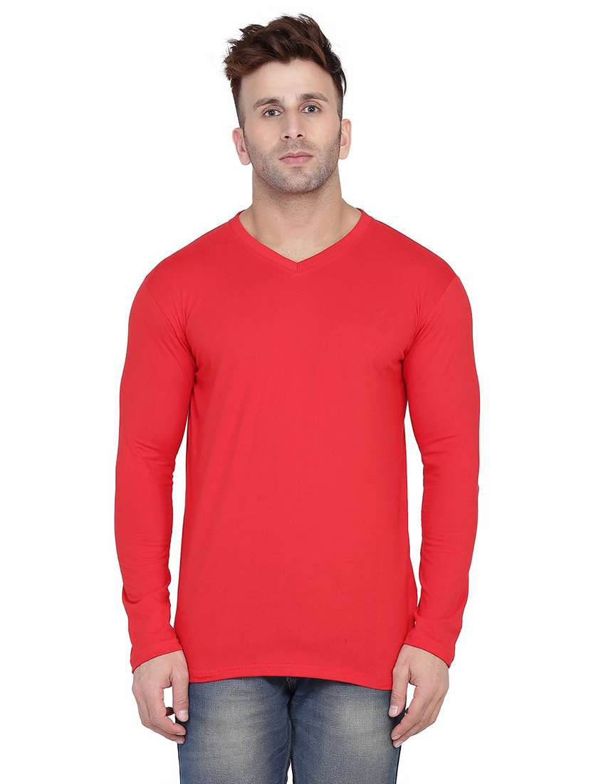 men long sleeved solid t-shirt
