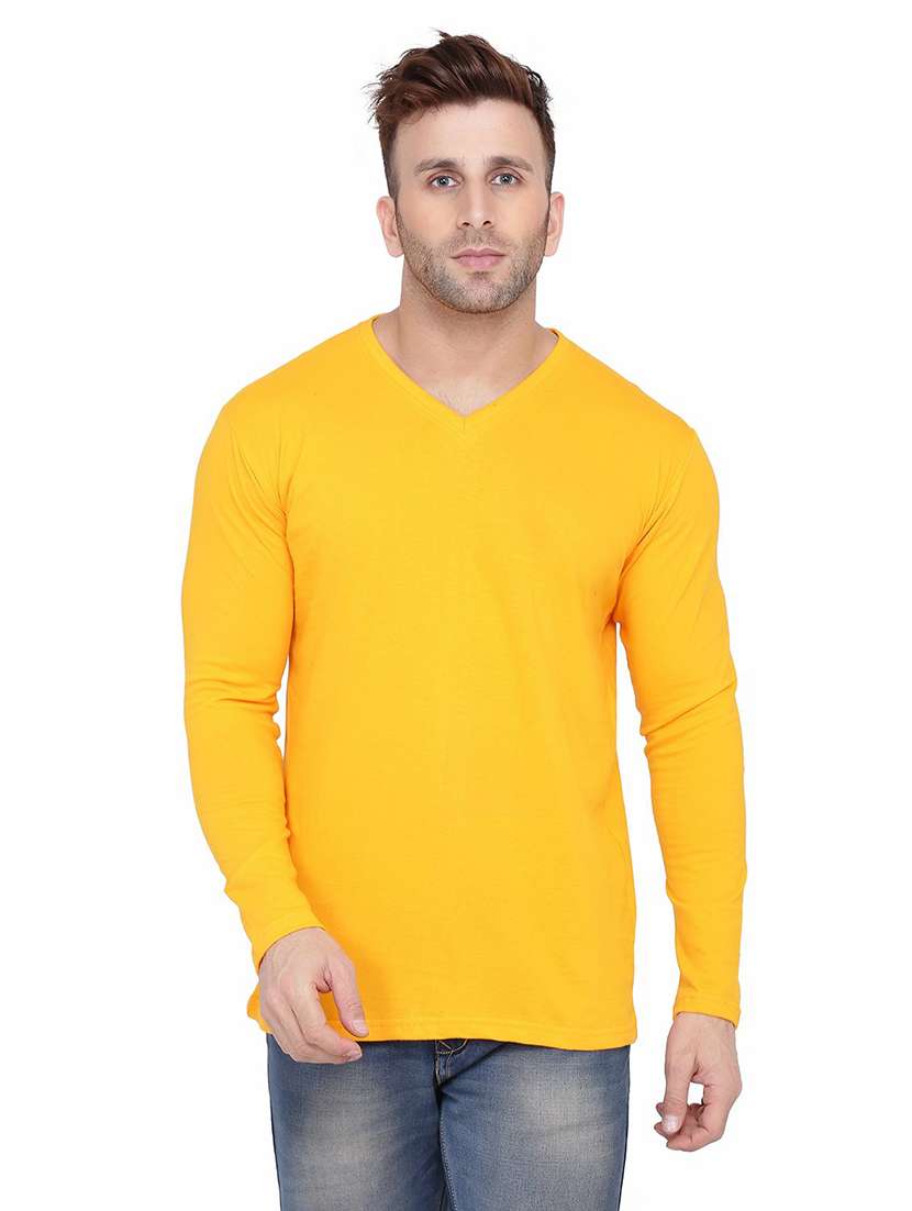 men long sleeved solid t-shirt