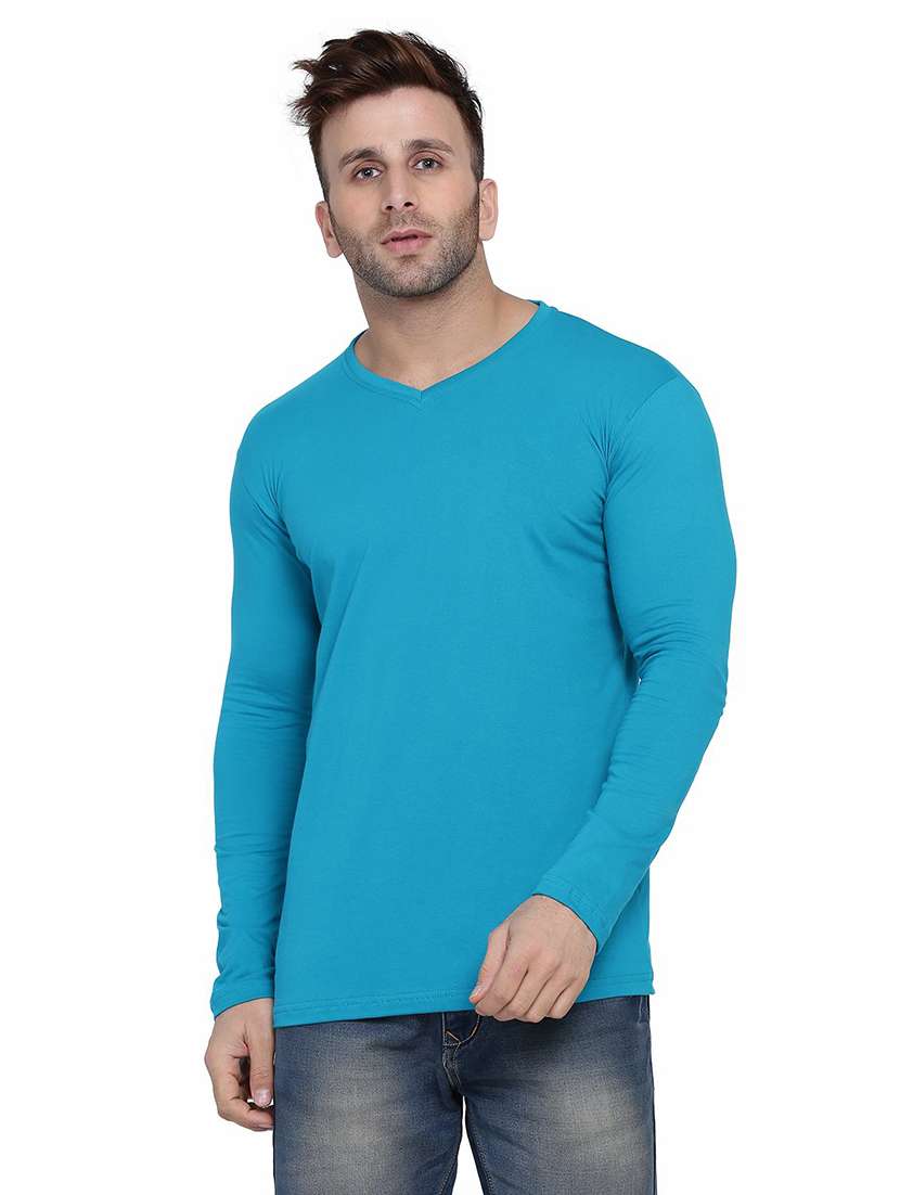 men long sleeved solid t-shirt