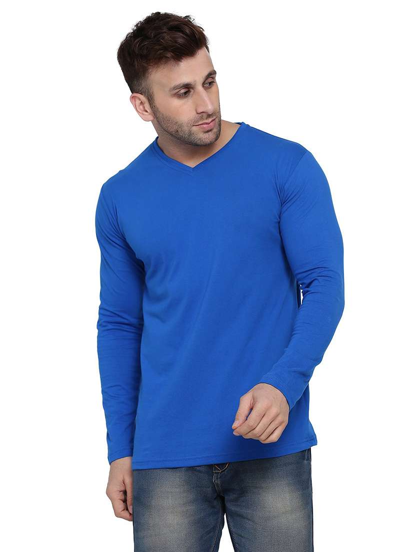 men long sleeved solid t-shirt