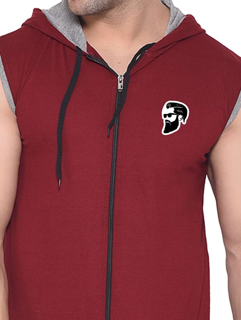 men color block hood neck t-shirt - 21383722 -  Standard Image - 3