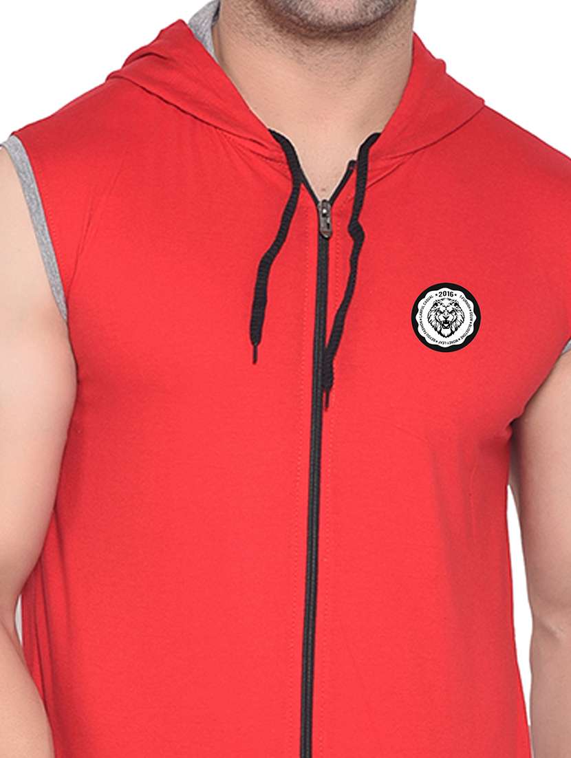 men color block hood neck t-shirt - 21383733 -  Standard Image - 3