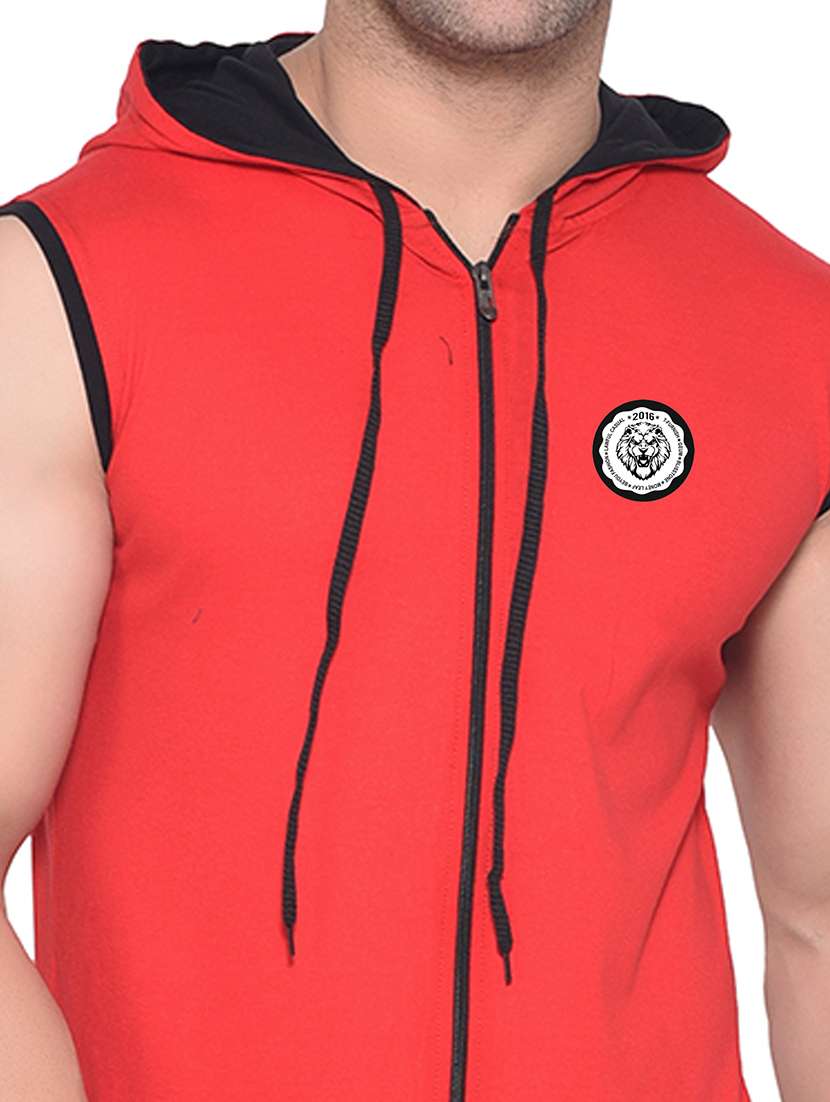 men color block hood neck t-shirt - 21383737 -  Standard Image - 3