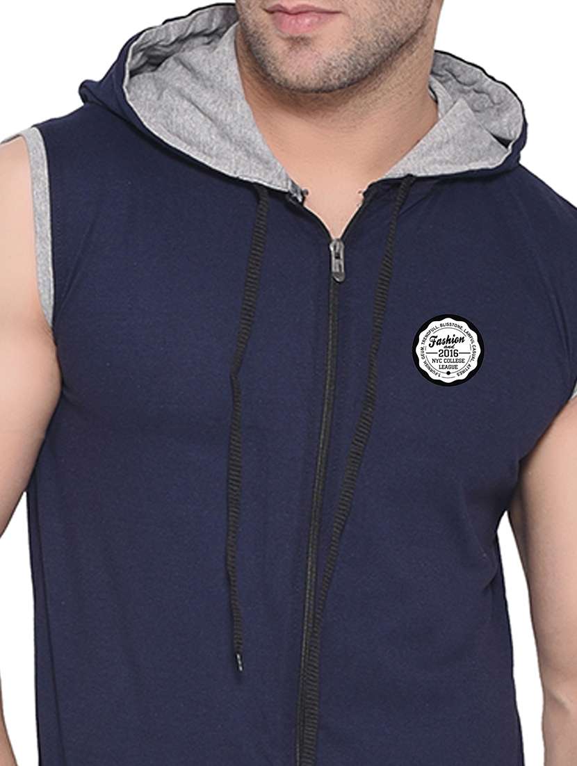 men color block hood neck t-shirt - 21383744 -  Standard Image - 3