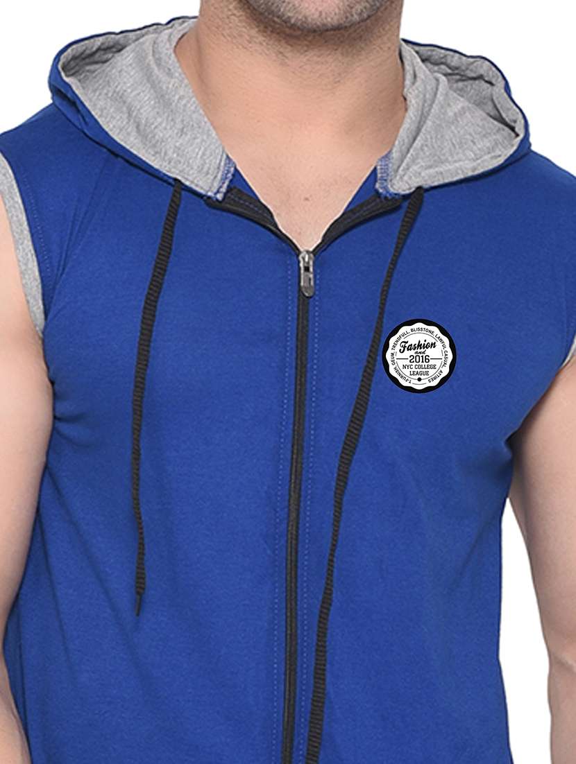 men color block hood neck t-shirt - 21383745 -  Standard Image - 3