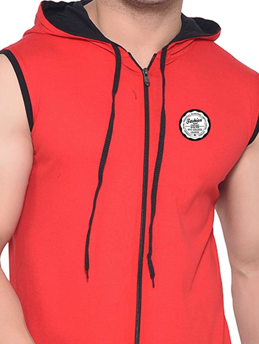 men color block hood neck t-shirt - 21383747 -  Standard Image - 3