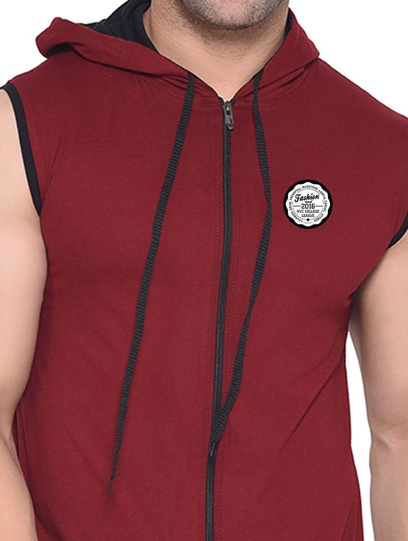 men color block hood neck t-shirt - 21383749 -  Standard Image - 3