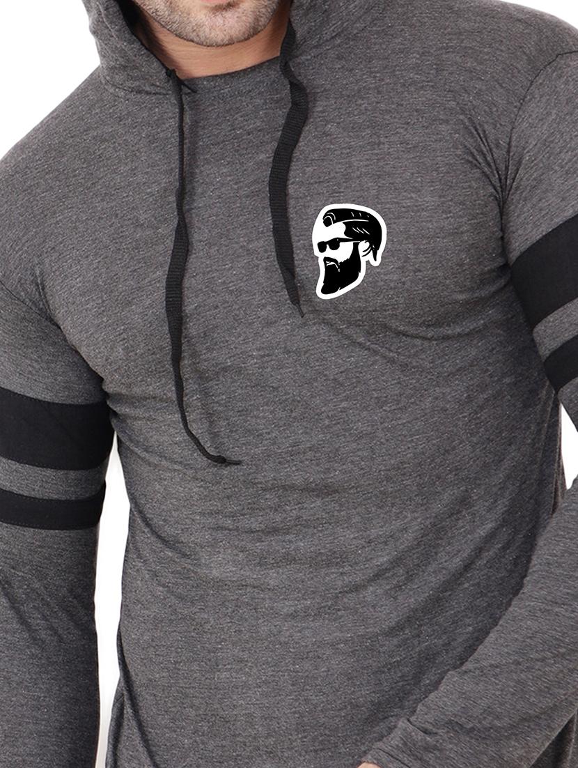 men solid hood neck t-shirt - 21383752 - Standard Image - 3