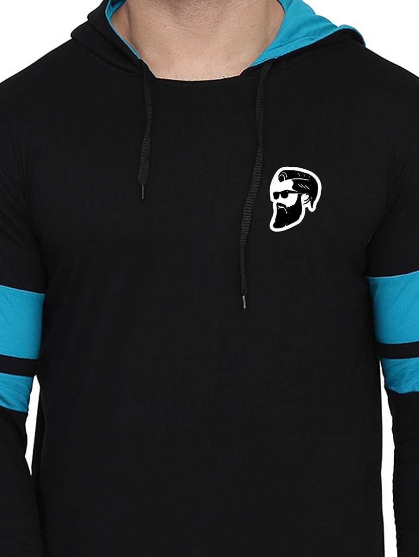 men solid hood neck t-shirt - 21383753 -  Standard Image - 3