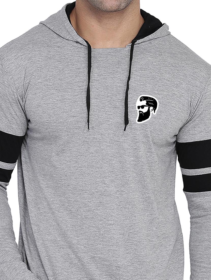 men solid hood neck t-shirt - 21383760 - Standard Image - 3