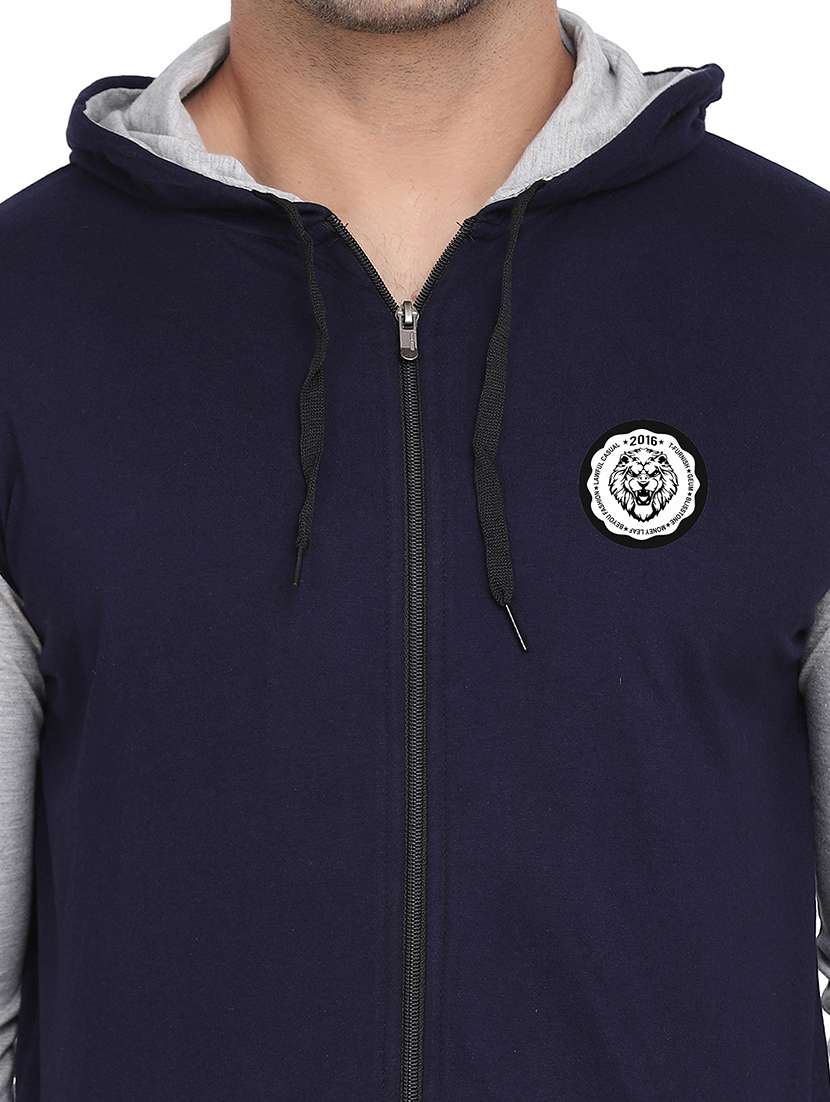 men color block hood neck t-shirt - 21383846 -  Standard Image - 3