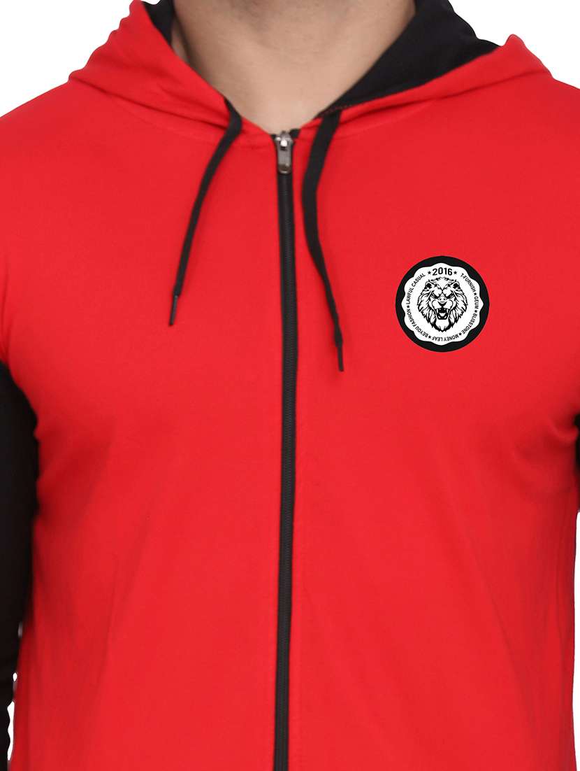 men color block hooded cotton t-shirt - 21383853 -  Standard Image - 3