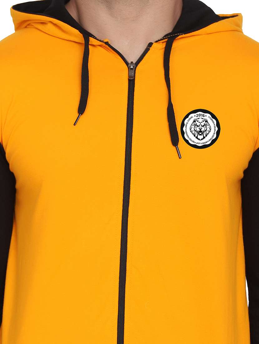 men color block hooded cotton t-shirt - 21383854 -  Standard Image - 3