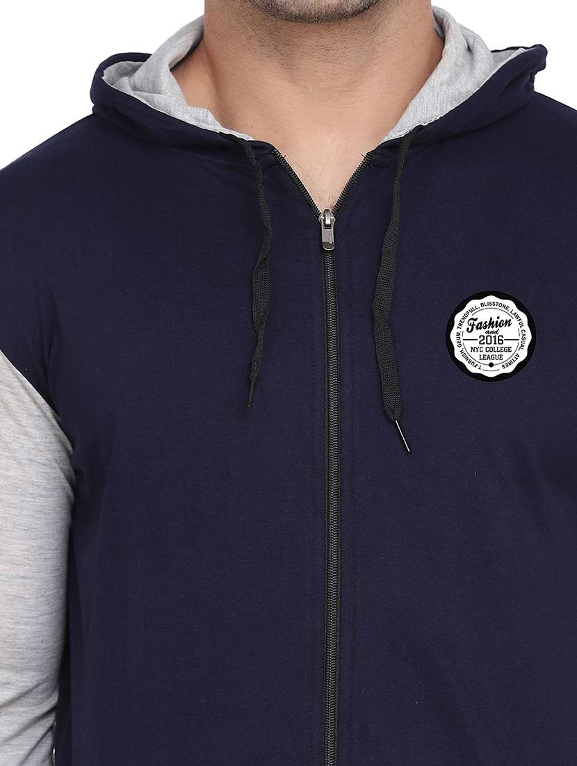 men color block hooded cotton t-shirt - 21383858 -  Standard Image - 3