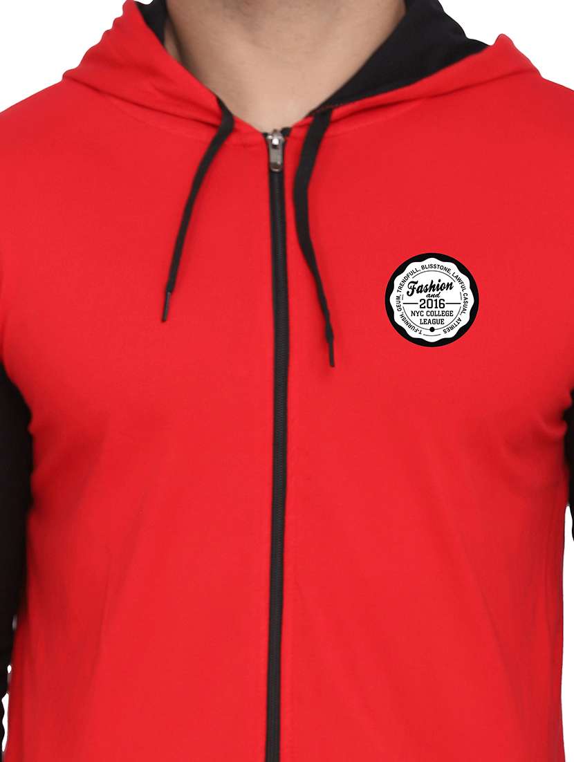men color block hooded cotton t-shirt - 21383868 -  Standard Image - 3