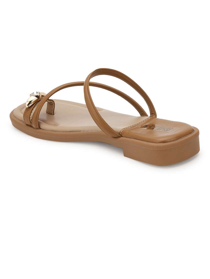 women khaki slip on sandal - 21384948 -  Standard Image - 3