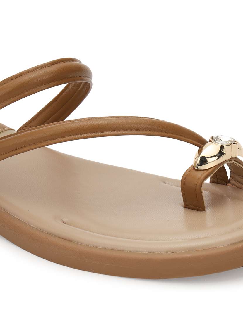 women khaki slip on sandal - 21384948 -  Standard Image - 5