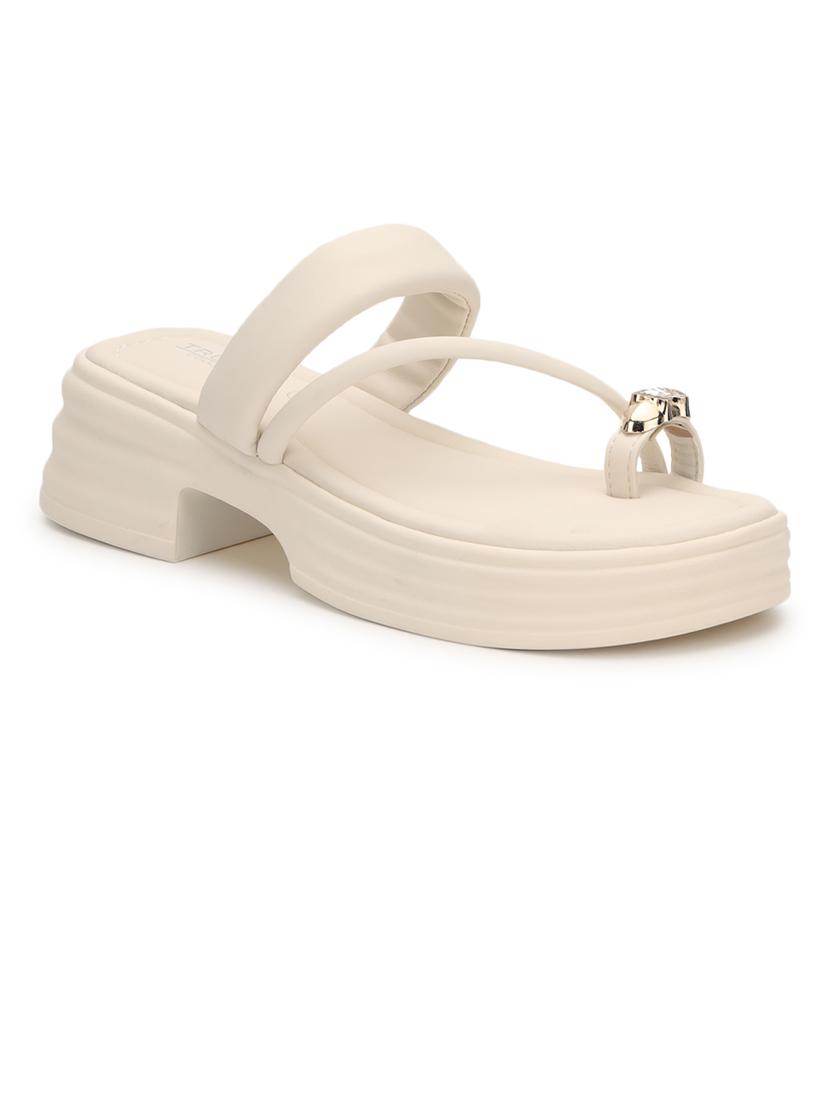 women beige solid slip on sandal - 21384949 - Zoom Image - 0