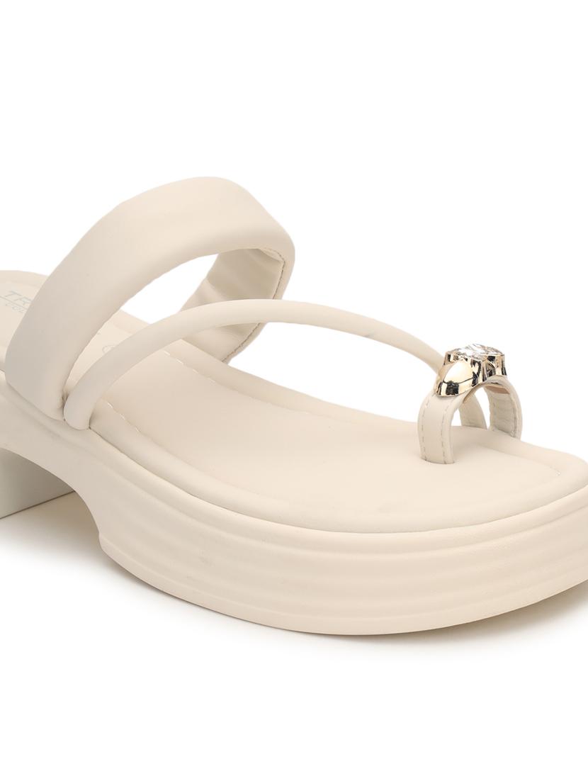 women beige solid slip on sandal - 21384949 - Standard Image - 5