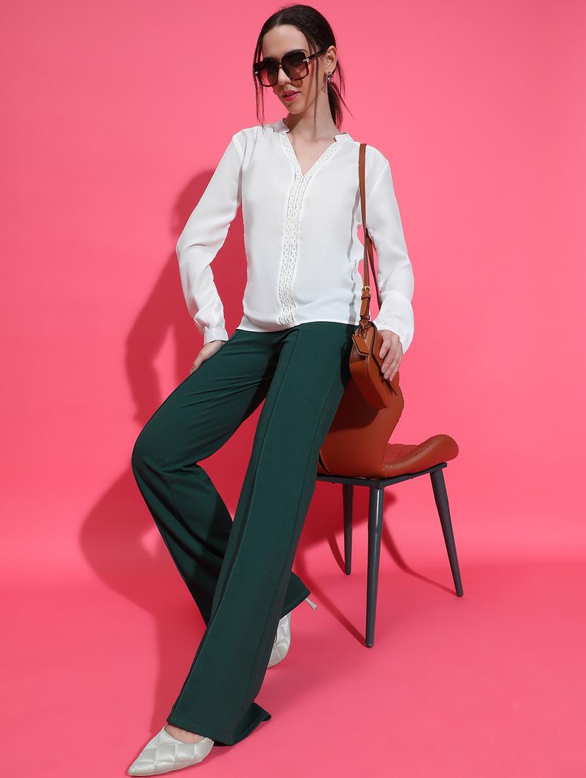 women white solids long sleeves top - 21384978 - Standard Image - 3