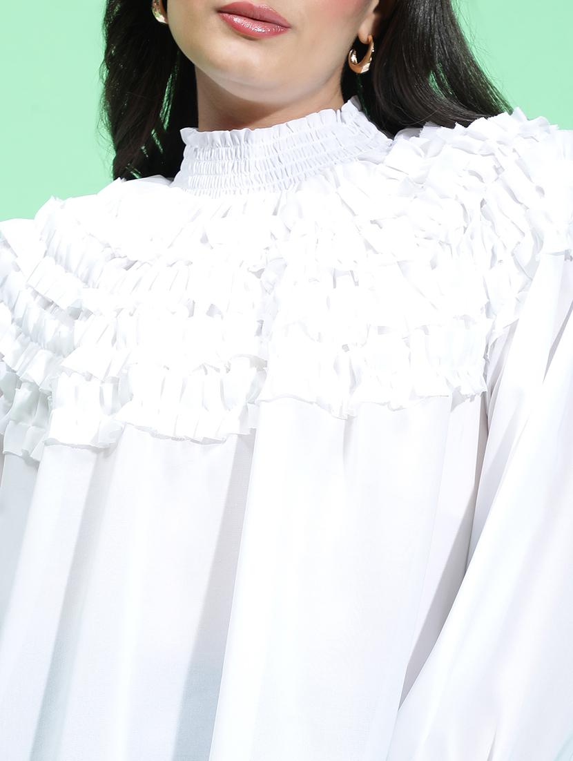 women white solids long sleeves top - 21384980 - Standard Image - 5