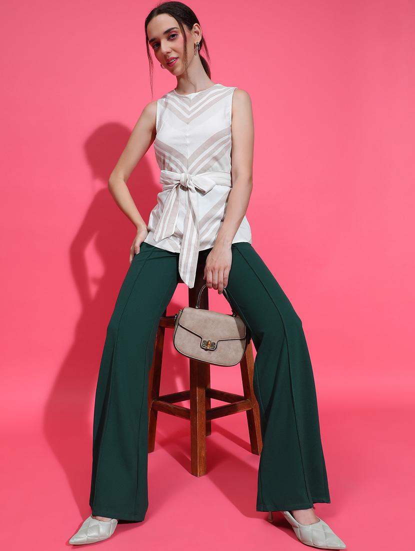 women white stripes sleeveless top - 21384994 - Standard Image - 3