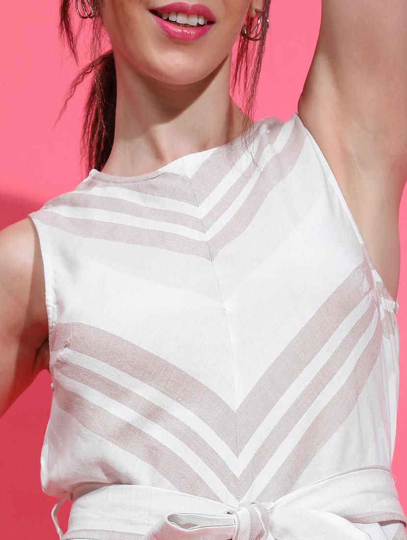 women white stripes sleeveless top - 21384994 - Standard Image - 5