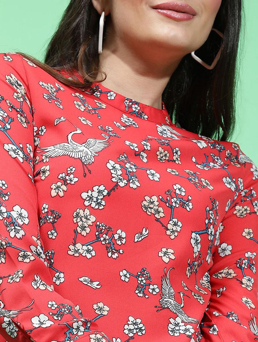 women red florals printed top - 21384998 - Standard Image - 5