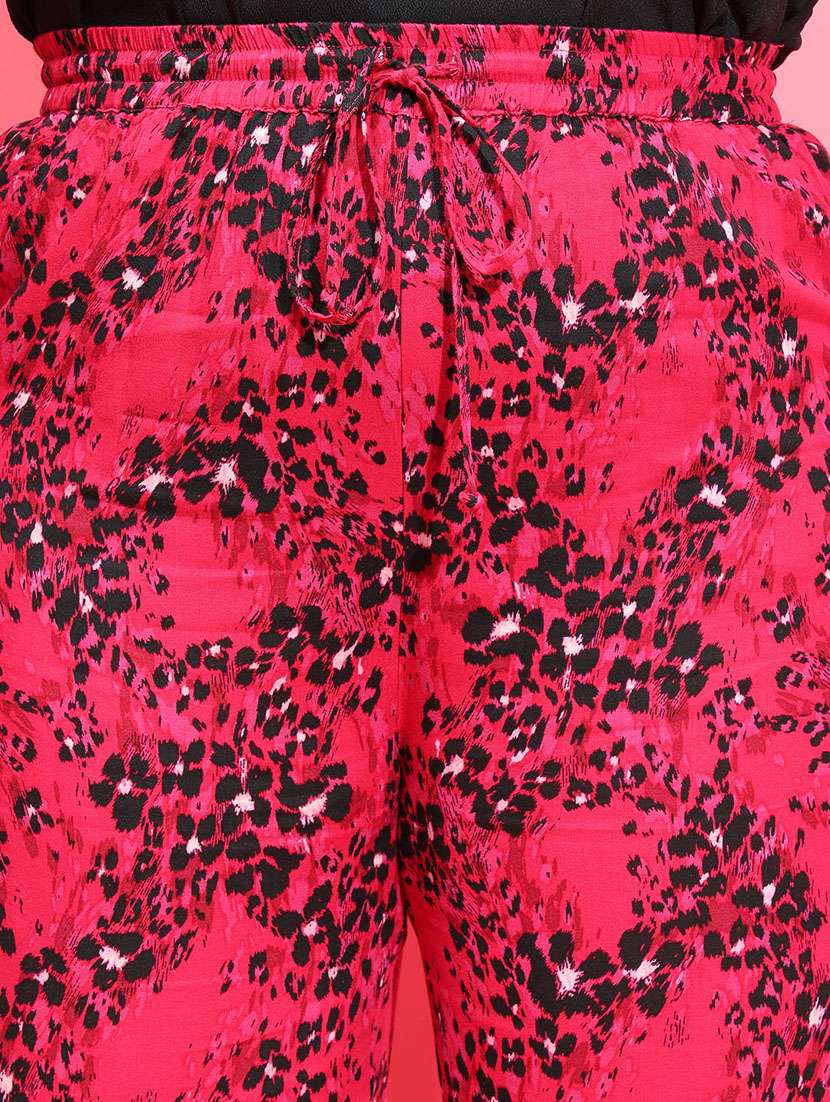 women pink viscose plus wide leg trouser - 21385292 -  Standard Image - 5