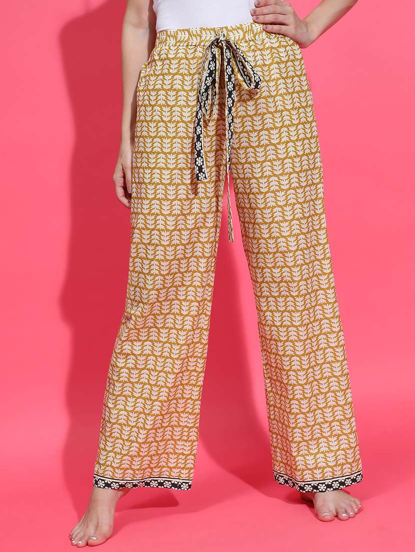 women mustard cotton pajama
