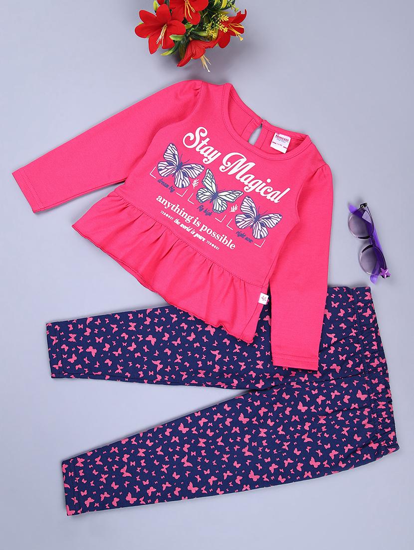 girls pink typography full length sets - 21385468 - Zoom Image - 0