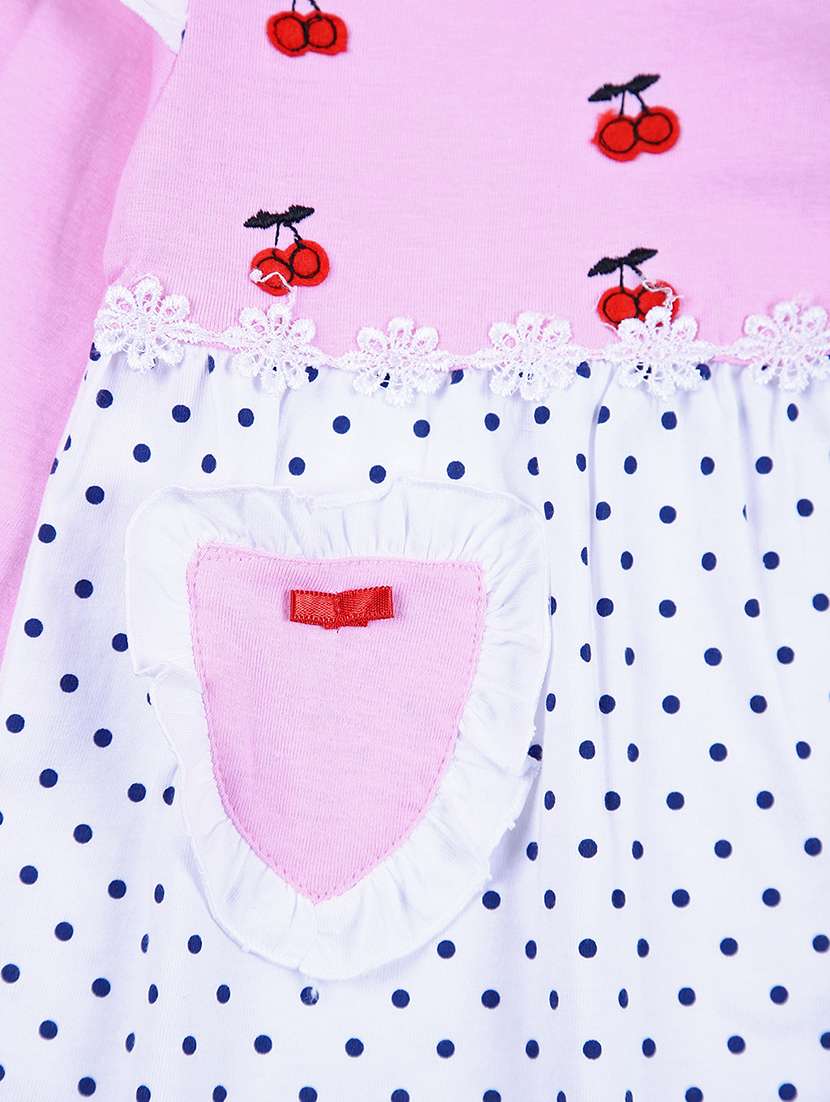 girls pink printed frock - 21385470 - Standard Image - 3