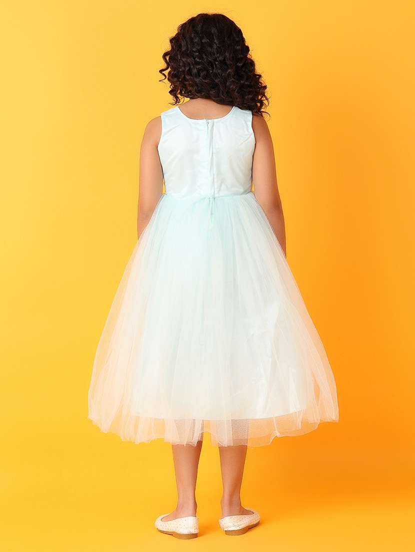 girls solids with work round neck frock - 21385565 -  Standard Image - 3