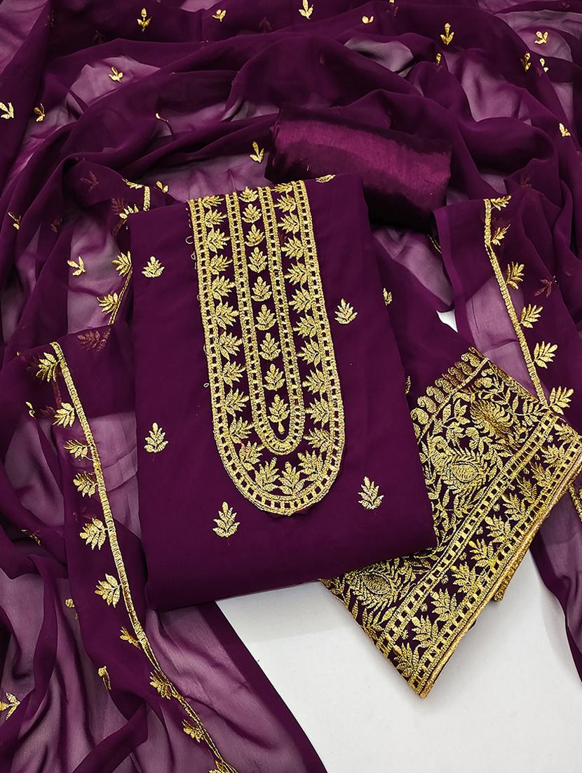 women embroidered unstitched suit set - 21385956 -  Zoom Image - 0