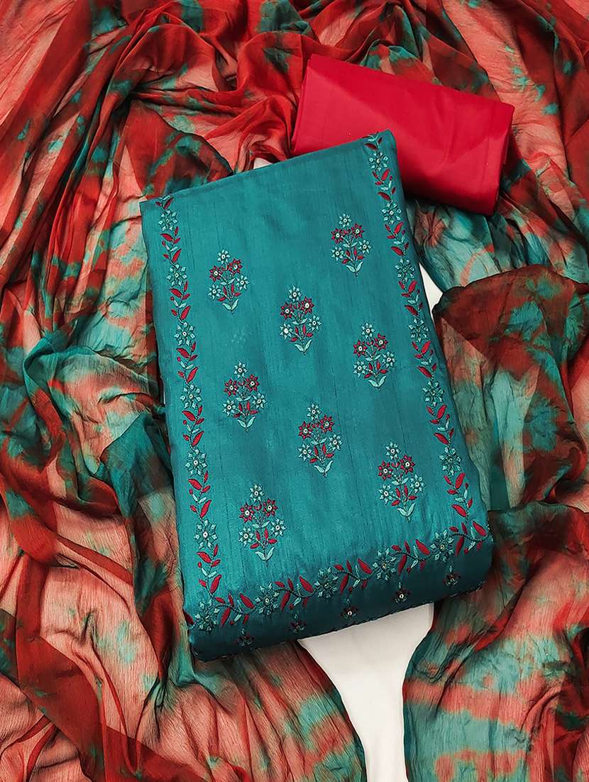 women embroidered unstitched suit set