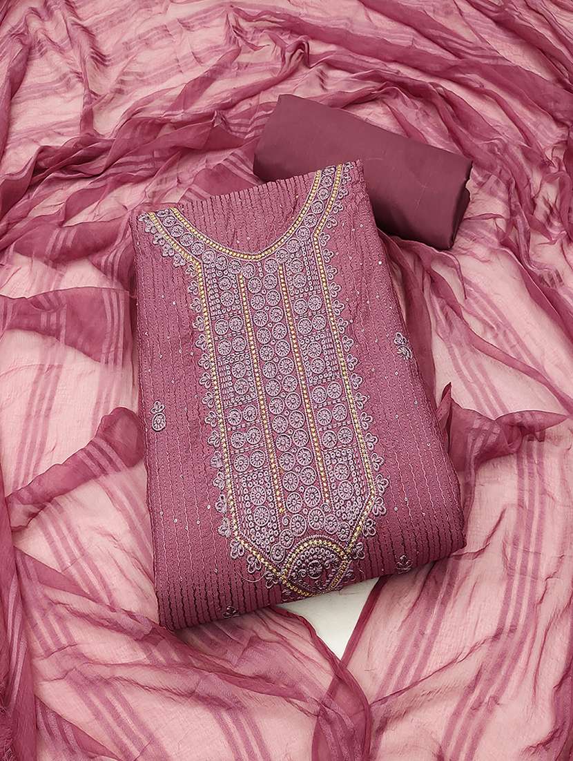 women embroidered unstitched suit set