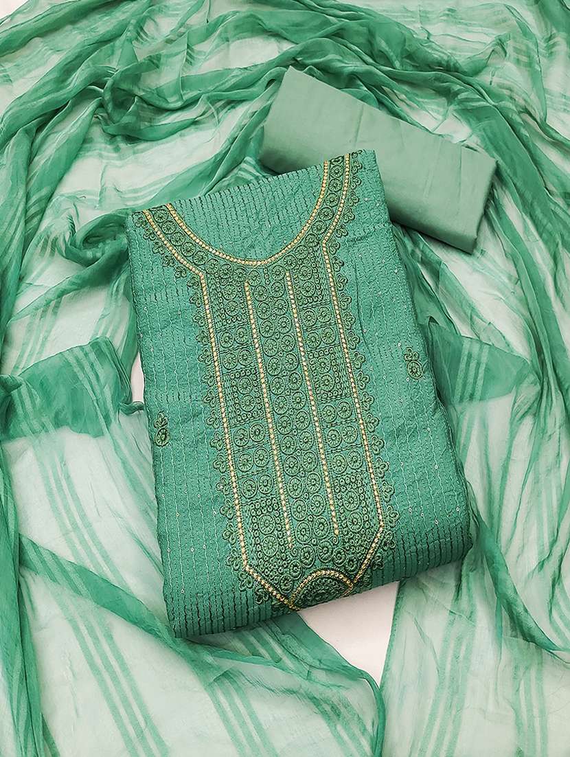 women embroidered unstitched suit set