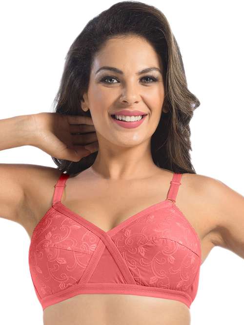 women pink self design regular bra - 21386061 - Standard Image - 0