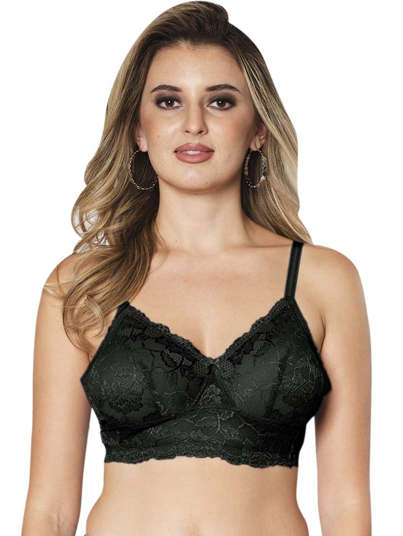 women black lace detailed t-shirt bra