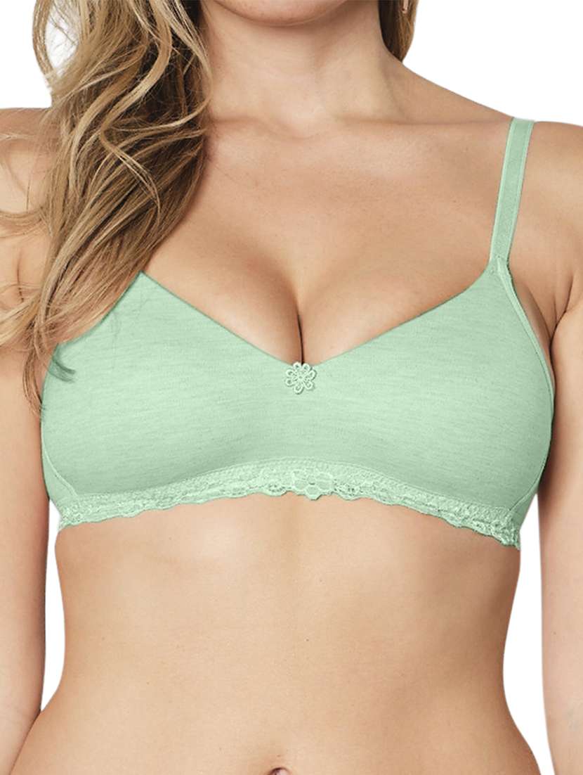 green solid regular bra - 21386194 -  Standard Image - 3