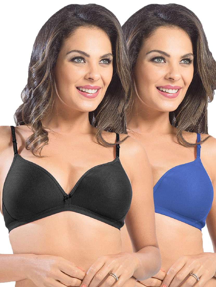 pack of 2 solid t-shirt bra