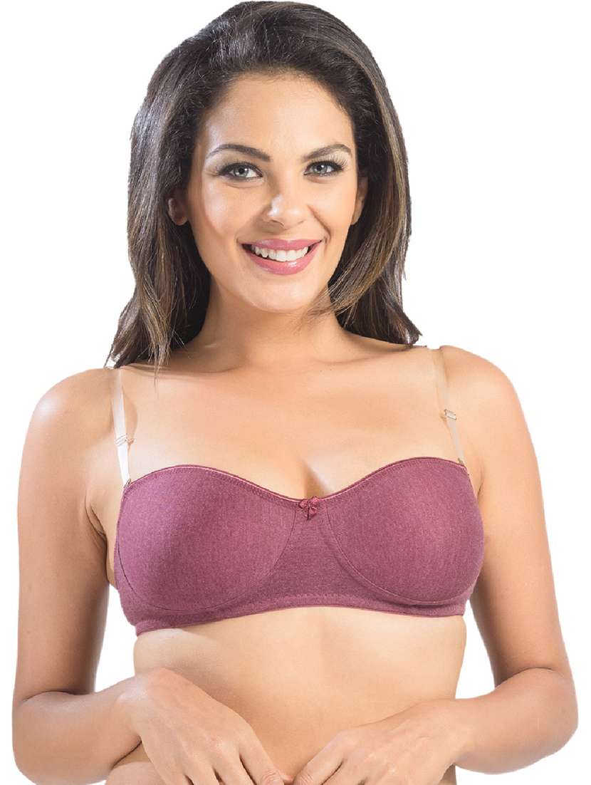 women maroon solids push up bra