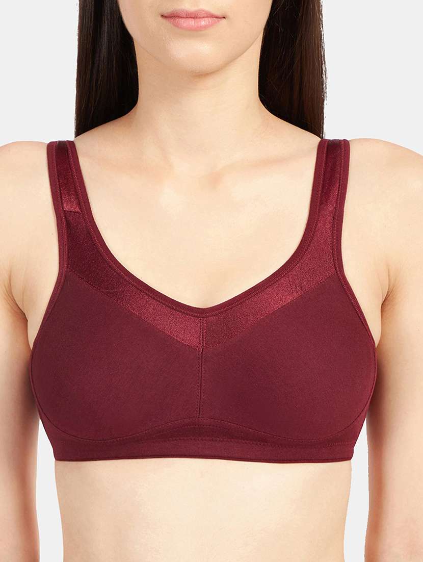 maroon cotton blend push up bra - 21386912 -  Standard Image - 3