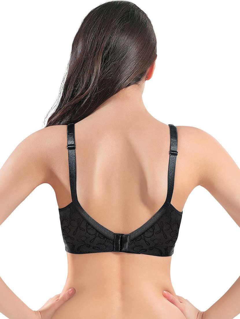 black cotton blend tshirt bra - 21387011 - Standard Image - 3