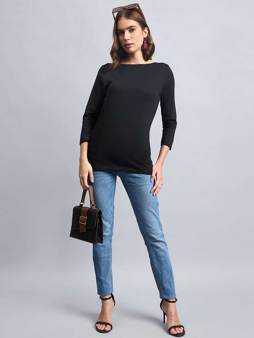 women black cotton regular top - 21387220 -  Standard Image - 3