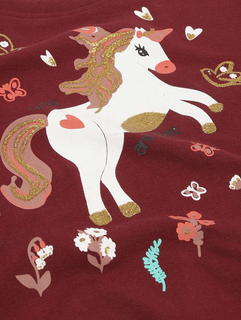 girls round neck graphic full length set - 21387254 -  Standard Image - 5