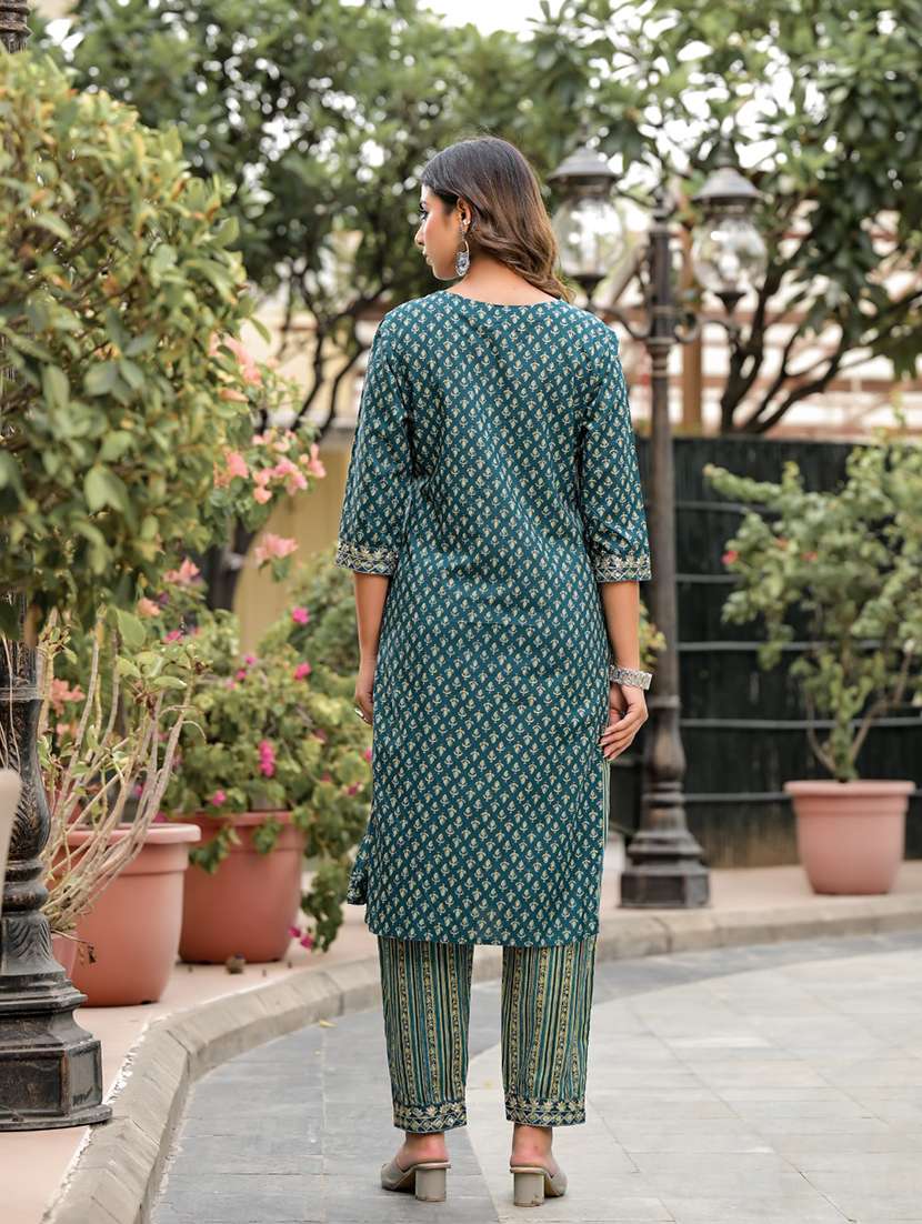 women green kurta pant set with dupatta - 21387282 -  Standard Image - 3