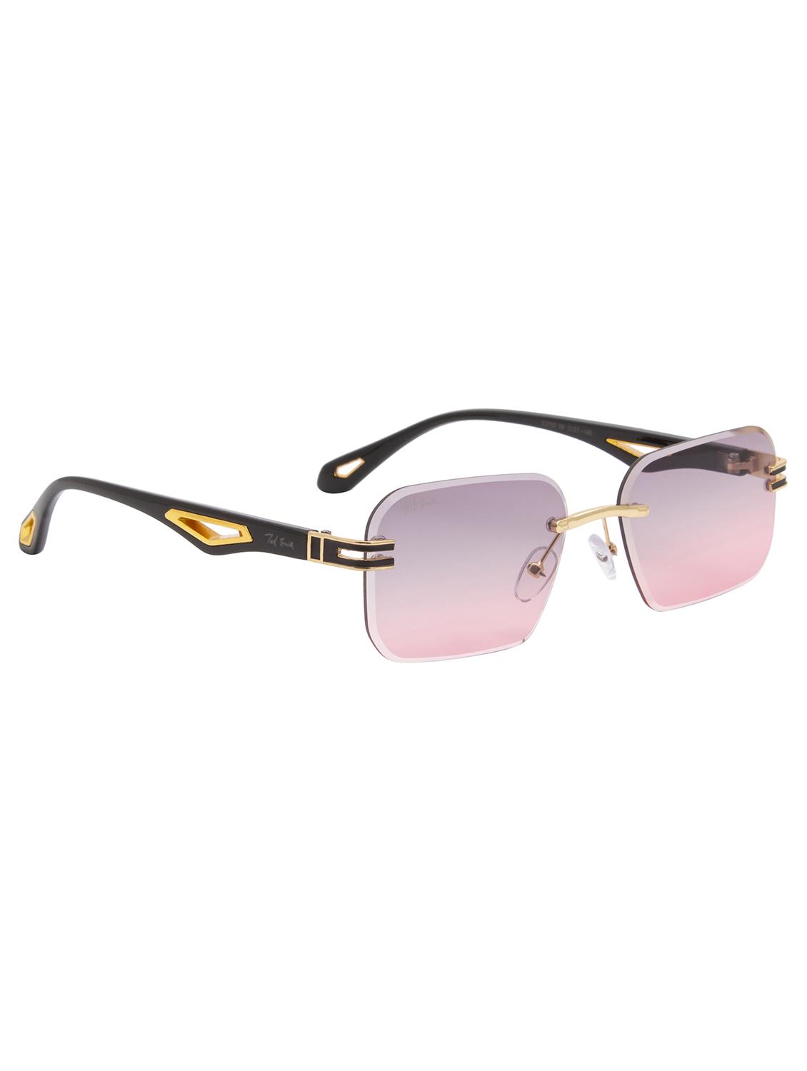 ted smith rimless aviator shape branded latest and stylish sunglasses | polycarbonate lens & 100 % uv protection | men & women - 21387311 - Standard Image - 3